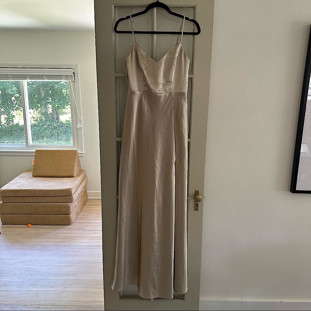 Birdy Grey Neutral Champagne dress- JAY size small
